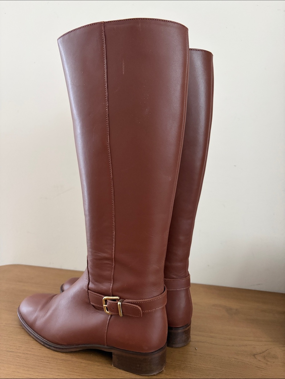 J. Crew Buckle Leather Boots Kindling Brown - Picture 6 of 9